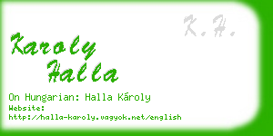 karoly halla business card