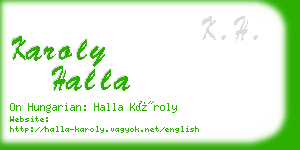 karoly halla business card